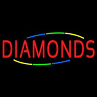 Multicolored Deco Style Diamonds Neonskylt