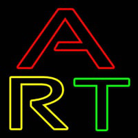 Multicolored Double Stroke Art 2 Neonskylt
