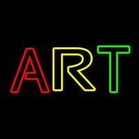 Multicolored Double Stroke Art Neonskylt