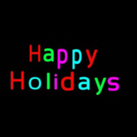 Multicolored Happy Holidays Neonskylt