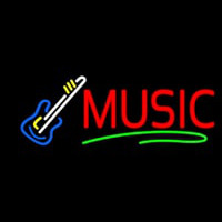 Music Block Guitar Neonskylt