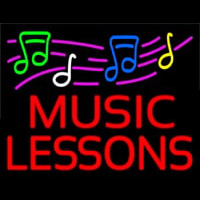 Music Lessons With Logo Neonskylt