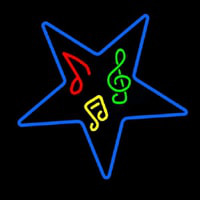 Musical Notes In Star Neonskylt