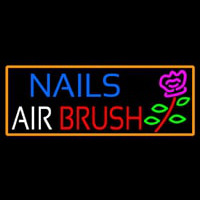 Nails Airbrush With Flower Neonskylt