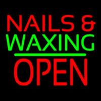 Nails And Wa ing Block Open Green Line Neonskylt