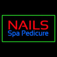 Nails Spa Pedicure Green Border Neonskylt