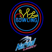 Natural Light Bowling Yellow Blue Beer Sign Neonskylt