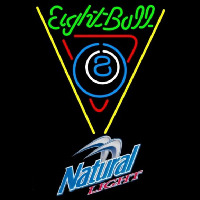 Natural Light Eightball Billiards Pool Beer Sign Neonskylt