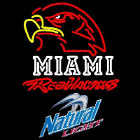 Natural Light Miami University Redhawks Beer Sign Neonskylt