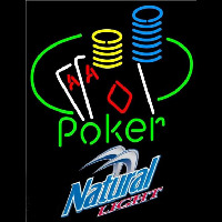 Natural Light Poker Ace Coin Table Beer Sign Neonskylt