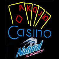 Natural Light Poker Casino Ace Series Beer Sign Neonskylt