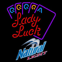 Natural Light Poker Lady Luck Series Beer Sign Neonskylt