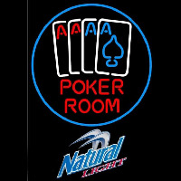 Natural Light Poker Room Beer Sign Neonskylt