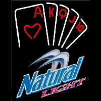 Natural Light Poker Series Beer Sign Neonskylt