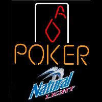 Natural Light Poker Squver Ace Beer Sign Neonskylt