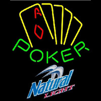 Natural Light Poker Yellow Beer Sign Neonskylt