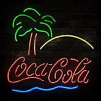 New Coca Cola Beach Coke Palm Beer Bar Neonskylt
