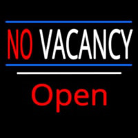 No Vacancy Open White Line Neonskylt