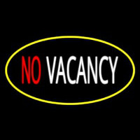No Vacancy Oval Yellow Neonskylt