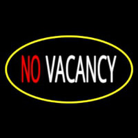 No Vacancy Oval Yellow Neonskylt