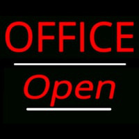 Office Open White Line Neonskylt