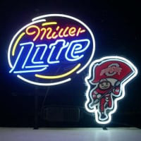 Ohio State Buckeyes Brutus Miller Lite Öl Neon Bar Pub Skylt