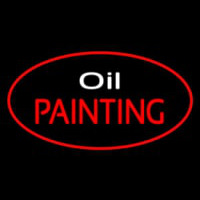 Oil Painting Red Oval Neonskylt