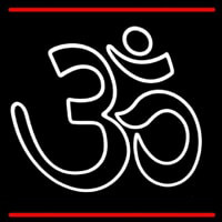 Om With Line Neonskylt