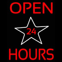 Open 24 Hours Star Neonskylt