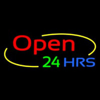 Open 24 Hrs Neonskylt