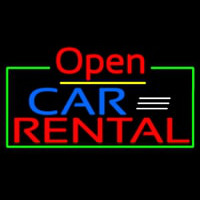 Open Car Rental Neonskylt