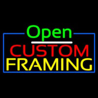 Open Custom Framing Neonskylt