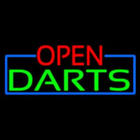 Open Darts With Blue Border Neonskylt