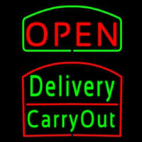 Open Delivery Carry Out Neonskylt