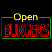Open Double Stroke Burgers Neonskylt