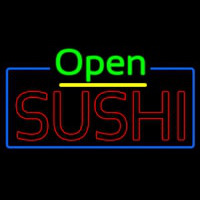 Open Double Stroke Green Sushi Neonskylt