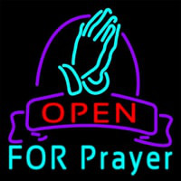 Open For Prayer Neonskylt