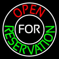 Open For Reservation With Border Neonskylt