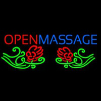 Open Massage Neonskylt