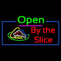 Open Pizza By The Slice Neonskylt