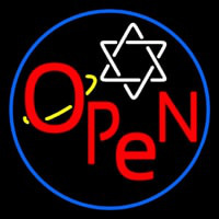 Open Psychic Blue Border Neonskylt