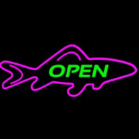 Open Purple Finned Fish Neonskylt