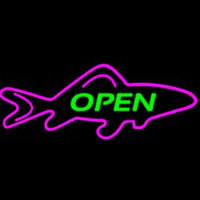 Open Purple Finned Fish Neonskylt