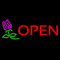 Open Rose Neonskylt