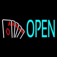Open Royal Flush Poker Neonskylt