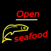 Open Seafood Logo Neonskylt
