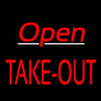 Open Take Out Neonskylt