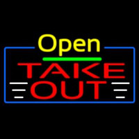 Open Take Out Neonskylt