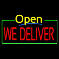 Open We Deliver Neonskylt