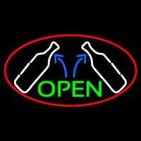 Open Wine Glass Neonskylt